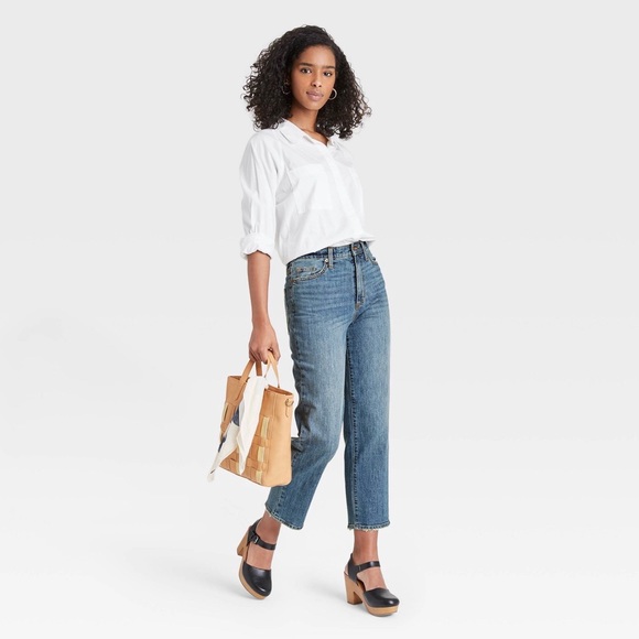 Women's Super-High Rise Vintage Cropped Jeans NWT - Picture 3 of 7